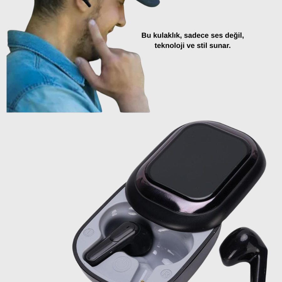Wireless Headphones with Smart Display – Noise Canceling and HD Sound Experience Wireless Headphones with Smart Display – Noise Canceling and HD Sound Experience