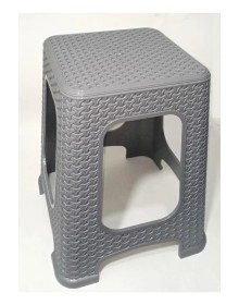 4 Pieces Large Gray Dirt-Proof 45 cm Stool Wicker Weave Dining Table Seat Sturdy Design with Bottom Belt