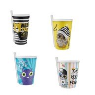4 Glasses with Straws 400 Ml 4 Glasses with Straws 400 Ml