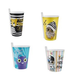 4 Glasses with Straws 400 Ml