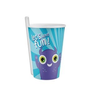 4 Glasses with Straws 400 Ml