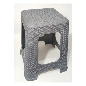 4 Pieces Small GRAY Stools Dirt-Repellent 30 cm Wicker Weave Sturdy Design with Suitable Bottom Belt