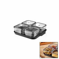4 Compartment Acrylic Breakfast Set with Tray with Practical Leakproof Cover