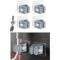 4 Piece Butterfly Adhesive Mop Brush Cleaner Mop Handle Holder Organizer Bathroom Organizer