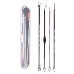 Box of 4 Stainless Comedone Acne - Blackhead Cleaner Set Box of 4 Stainless Comedone Acne - Blackhead Cleaner Set