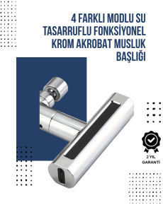 4 Mode Faucet Head | Waterfall, Rain, Spray, Foam Flow | High Pressure Performance | Modern Design