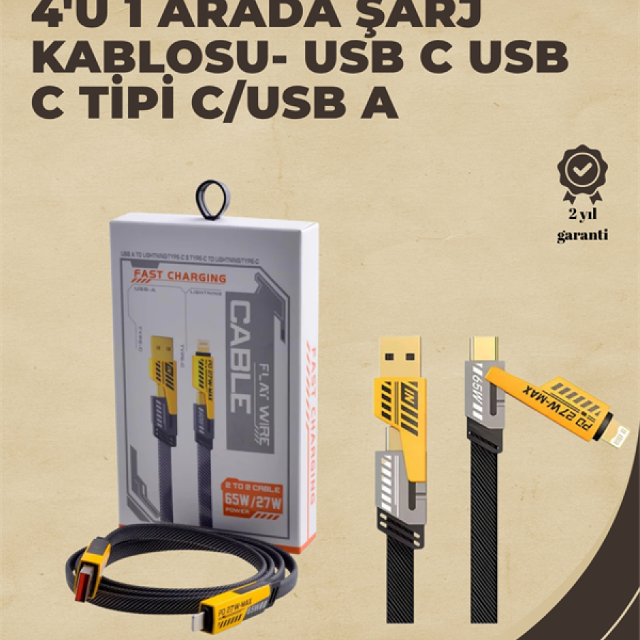 4 in 1 Metal Speed Data Cable – 65W Power, 27W iPhone Support, 480Mbps Transfer 4 in 1 Metal Speed Data Cable – 65W Power, 27W iPhone Support, 480Mbps Transfer