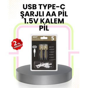 Rechargeable AA USB Type-C Battery | 1000+ Loops | 1.5V Constant Voltage