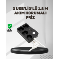 4.1A Fast Charging, Surge Protected, 4 Sockets and 3 USB Outputs
