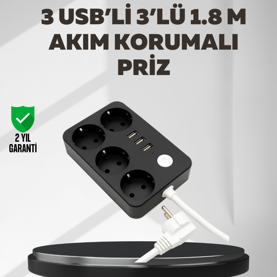 4.1A Fast Charging, Surge Protected, 4 Sockets and 3 USB Outputs