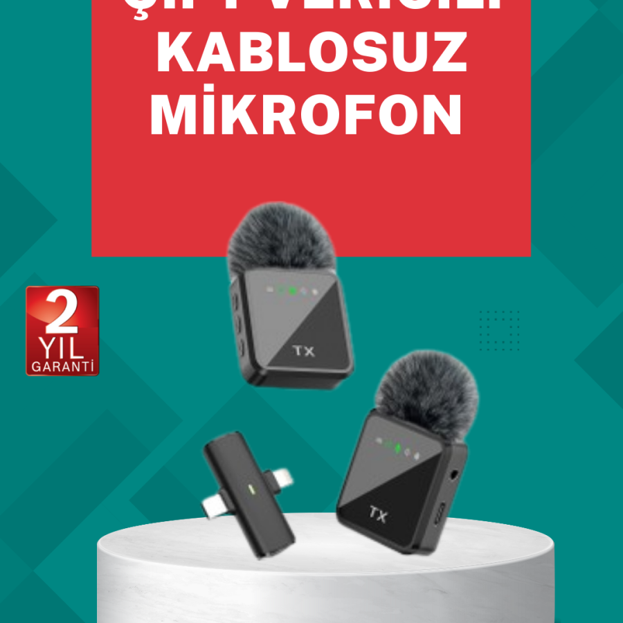Set of 2 Wireless Lapel Microphones for Professional Voice Recordings