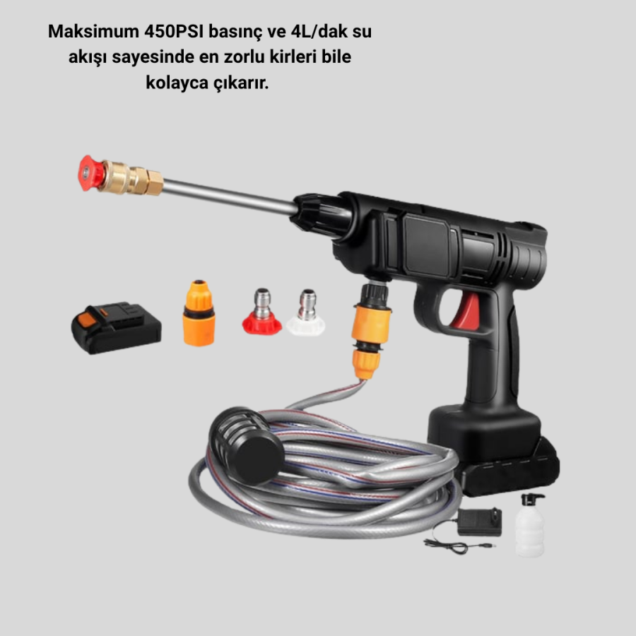Portable Pressure Washer – 5m Hose, Foam Bottle, 48V Powerful