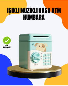 Water Green ATM Safe Design Password Piggy Bank for Children