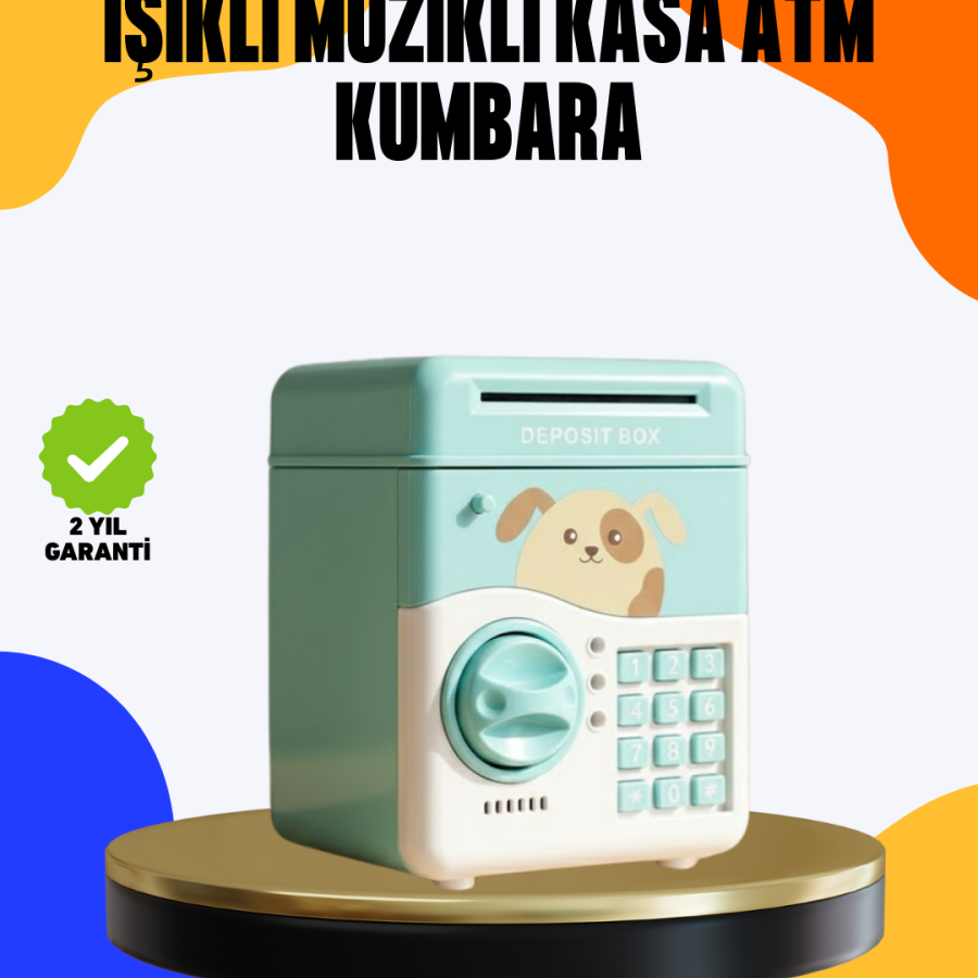 Water Green ATM Safe Design Password Piggy Bank for Children