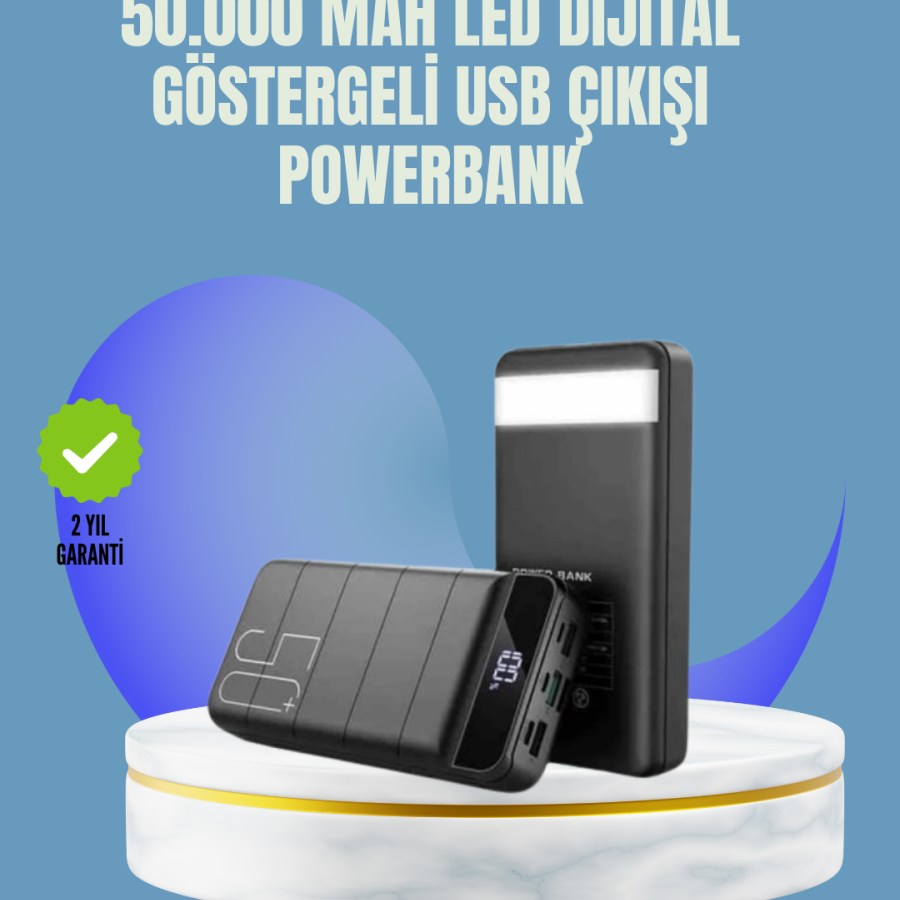 50,000 mAh Powerbank Compatible with All Devices – High Capacity, LED Indicator and Smart Protection Function