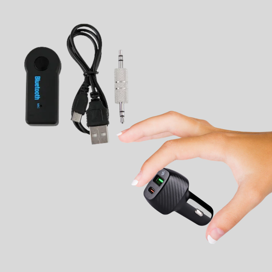 In-Car Bluetooth Music Kit + Type-C PD Car Charger Set