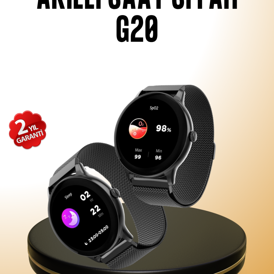 Bluetooth Smart Watch G20 Mini – Pedometer, Calorie Counter, Heart Rate Tracker