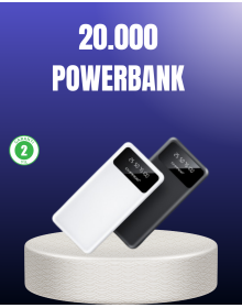 20.000mAh Powerbank PD + USB + Type-C with Smart LCD Display