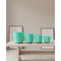 4-Piece 3D Footed Green Flower Pot Set Decorative Modern Design