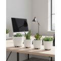 Set of 4 3D White Minimal Decorative Vases and Flowerpots with Foot