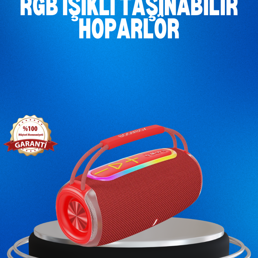 20W Portable Speaker with RGB LED Light Bluetooth 5.3 + Type-C Charging