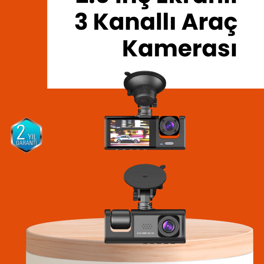 Full HD Dash Cam Two-Way Recording and Impact Sensor