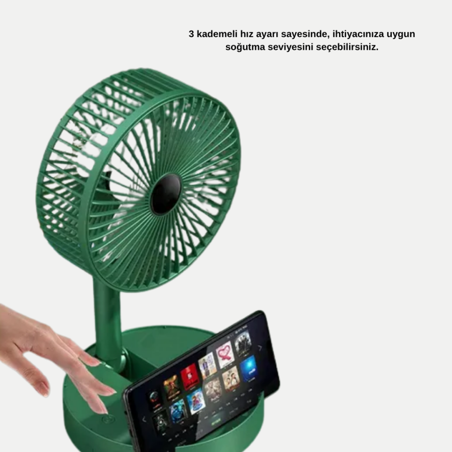 Foldable Rechargeable Mini Fan 3-Stage Speed ​​Adjustable Portable