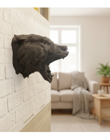 Decorative Hangable Black Bear Head 3D Wall Sculpture 25x19 cm