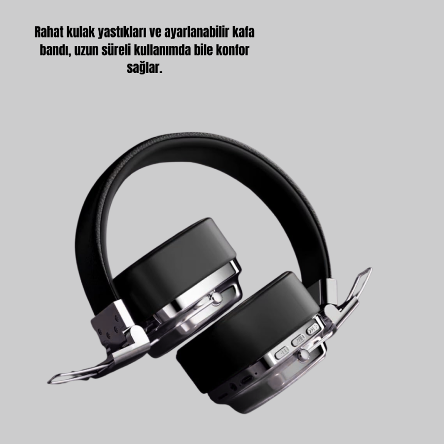 Wireless On-Ear Bluetooth Headset Powerful Bass and Foldable Design