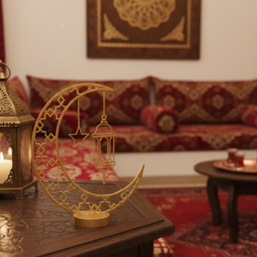 3D Ramadan Decor Custom Printing Crescent Star Table Top