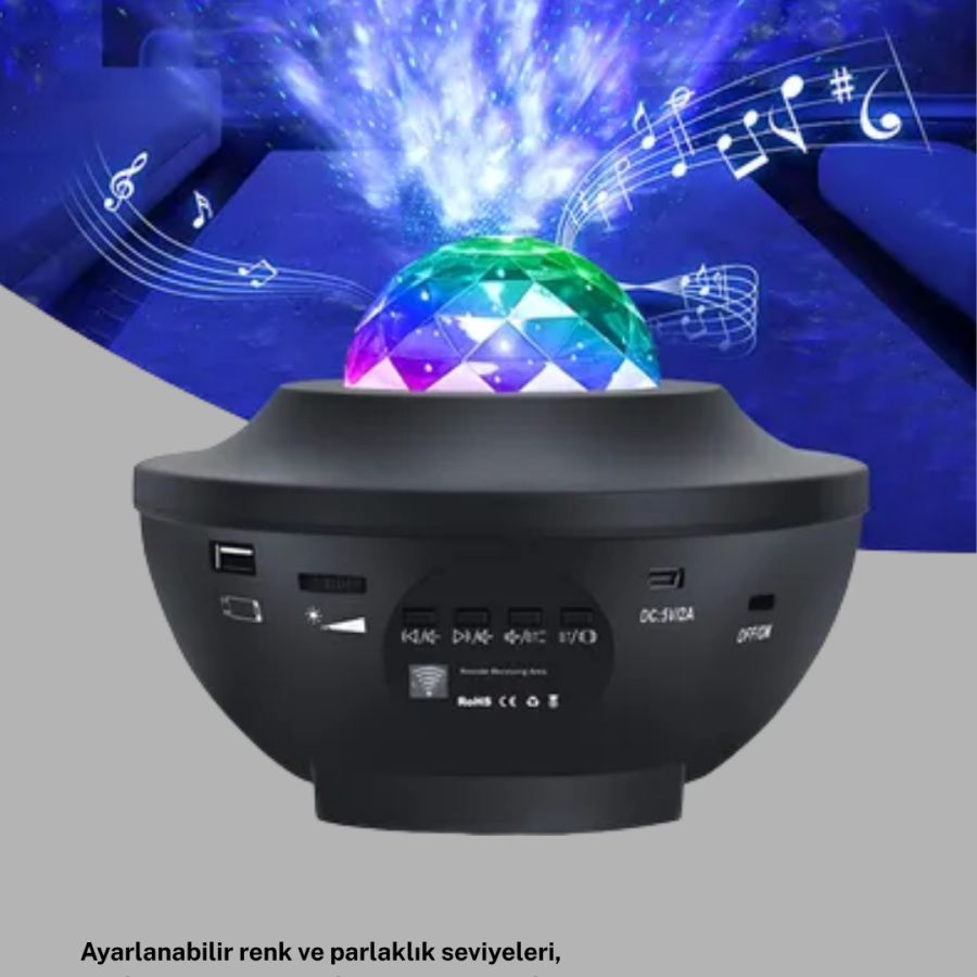 LED Star Projector Galaxy Mode Color and Brightness Adjustable Night Light