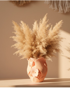 Modern 3D Orange Flower Vase Desktop Living Room Decor