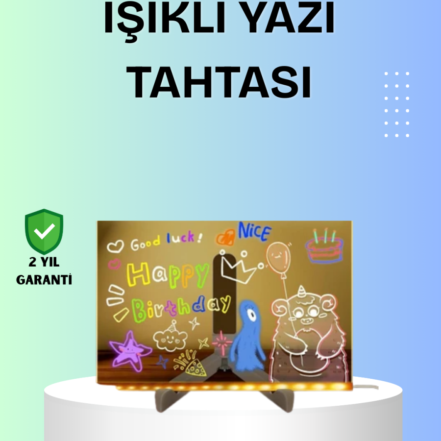 Colored Board with LED Lights for Creative Drawings and Messages