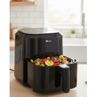 1360W Adjustable Heat Airfryer with 4 Liter Glass Bowl