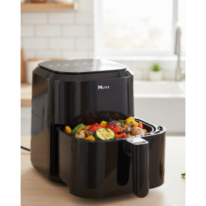 1360W Adjustable Heat Airfryer with 4 Liter Glass Bowl