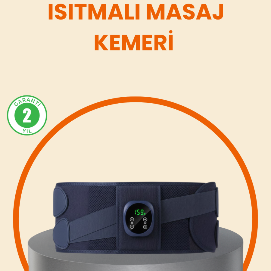 Heated Massage Belt with Digital Display, Compatible with Waist Circumference Under 100 cm Heated Massage Belt with Digital Display, Compatible with Waist Circumference Under 100 cm