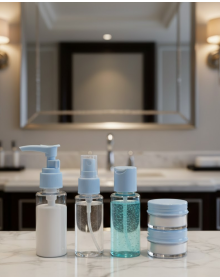 Compact 5-Piece Travel Bath Bottle Set with Bag
