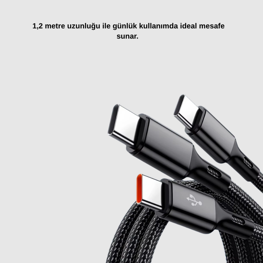 3 in 1 Fast Charging Cable iOS Android Type-C Compatible and Durable
