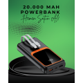 20000 mAh Portable Powerbank | Multi-Cable, Fast Charging Supported (22.5W)