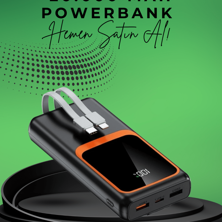 20000 mAh Portable Powerbank | Multi-Cable, Fast Charging Supported (22.5W)