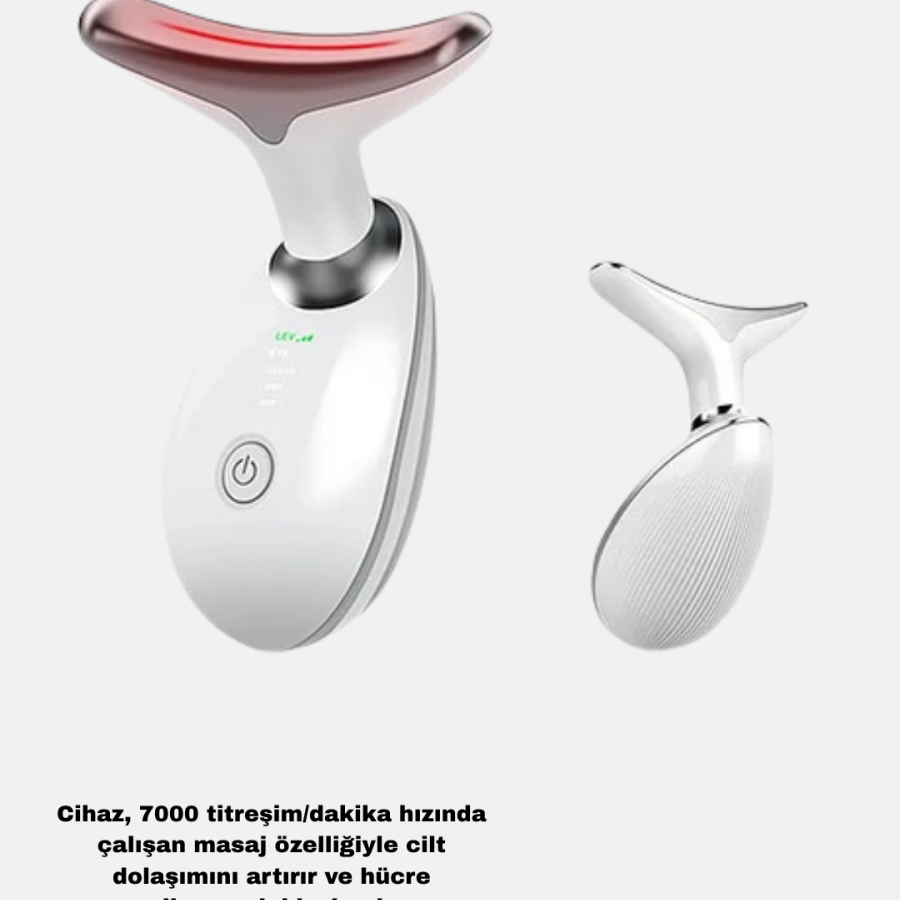 EMS Microcurrent Face and Neck Firming Device with 7000 VPM Vibration Heat Therapy