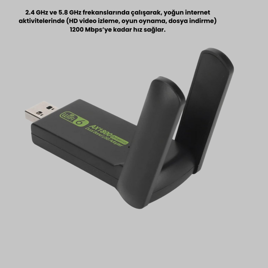 1200 Mbps Dual Band WiFi Adapter – 5.8G & 2.4G Dual Antennas 1200 Mbps Dual Band WiFi Adapter – 5.8G & 2.4G Dual Antennas