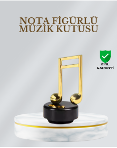 Music Box with Rotating Note Figure, Sparkling Decorative Design