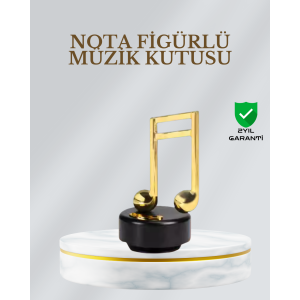 Music Box with Rotating Note Figure, Sparkling Decorative Design