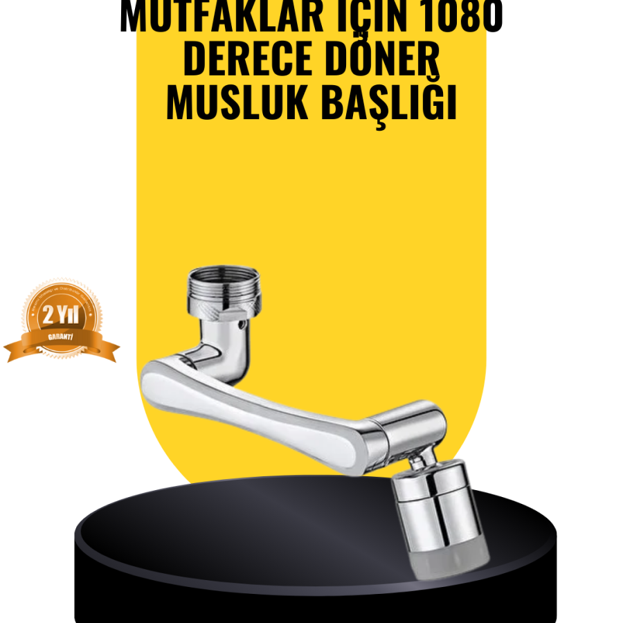 1080° Rotatable Faucet Head 2 Water Modes Adjustable Flexible Design
