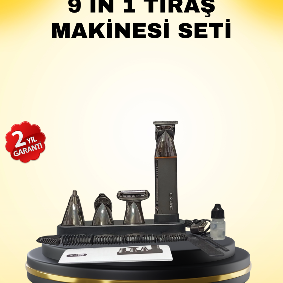 9 in 1 Grooming Set Powerful Motor Hair Beard Nose Ear Trimmer