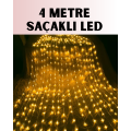 4 Meters Icicle Waterfall Led Christmas Curtain Light Warm Ambiance