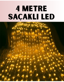 4 Meters Icicle Waterfall Led Christmas Curtain Light Warm Ambience