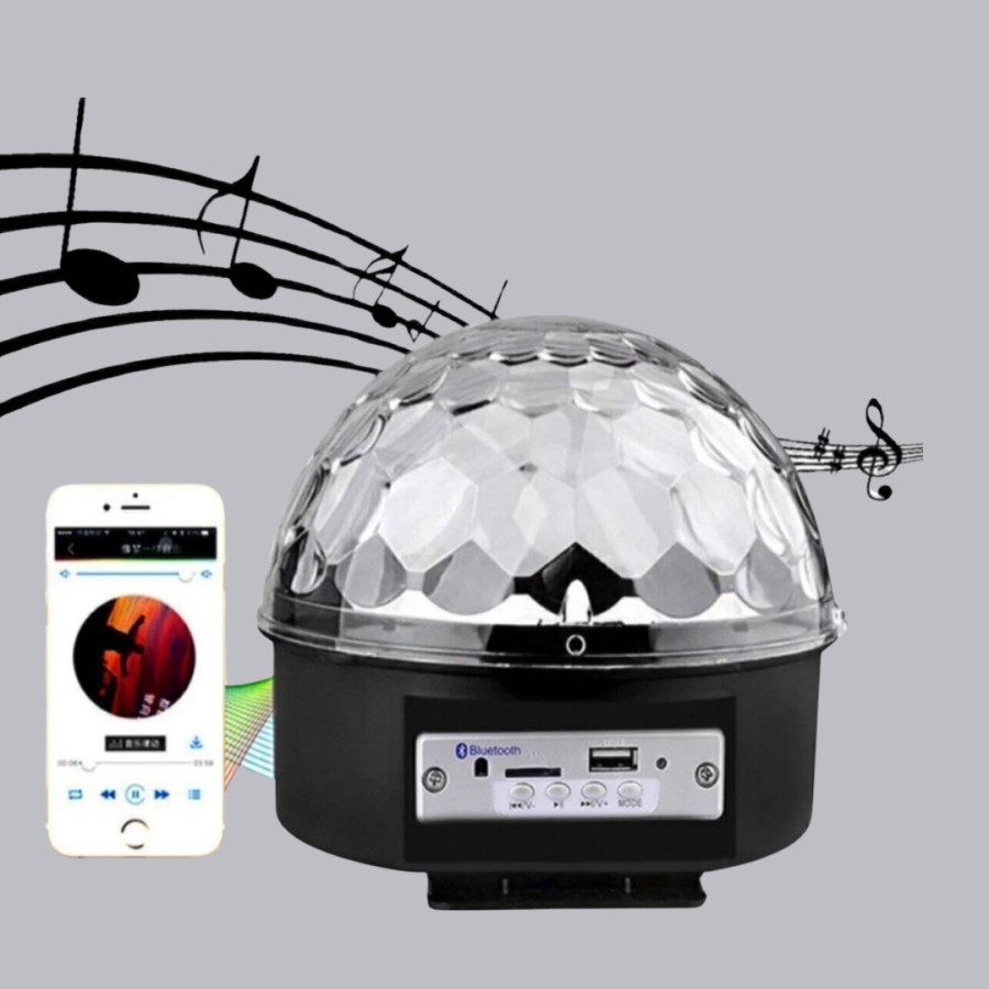 LED Disco Light with Bluetooth Speaker Music Rhythm Sensitive and Portable