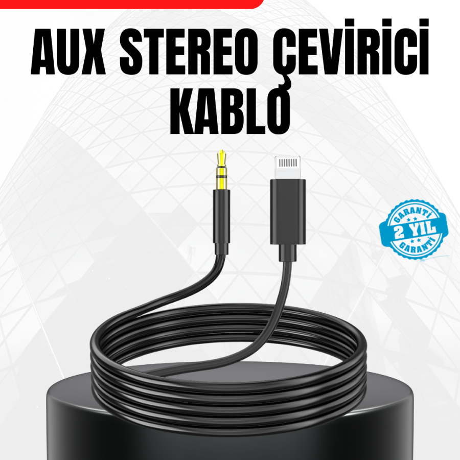 1 Meter Lightning to Aux Converter Cable Stereo Sound High Quality 1 Meter Lightning to Aux Converter Cable Stereo Sound High Quality